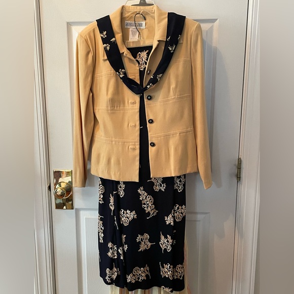 Jessica Howard 2pc Maxi Skirt and Jacket Black and Yellow, size 14 - Picture 2 of 14